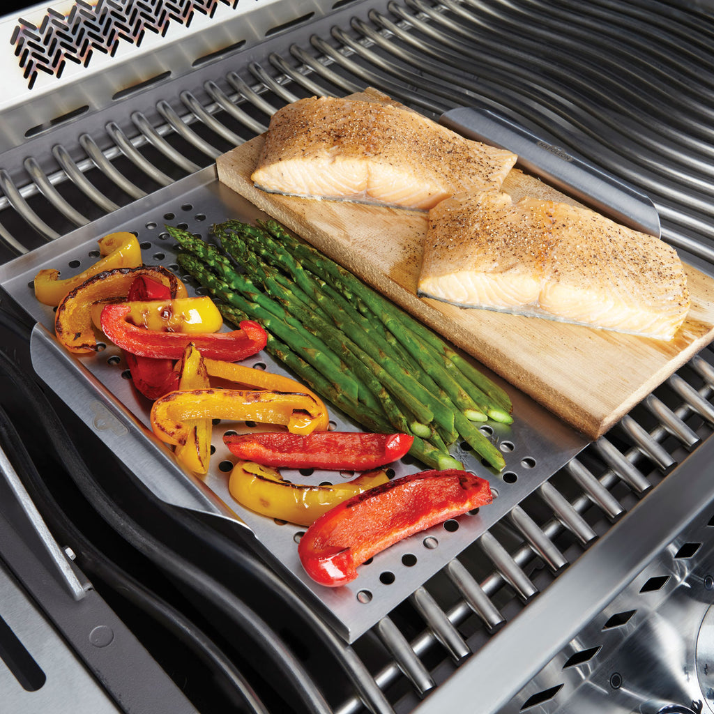 Napoleon Stainless Steel Multi-functional Topper with Cedar Plank
