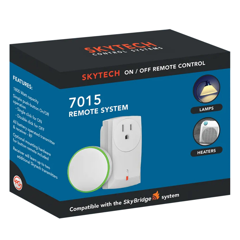 On/off remote system box with plug-in receiver and round fob, 7015