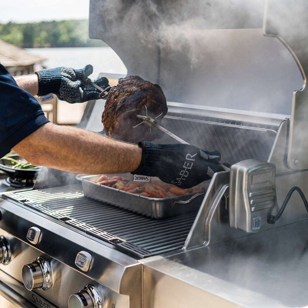 Saber Stainless Steel Rotisserie Kit with Case