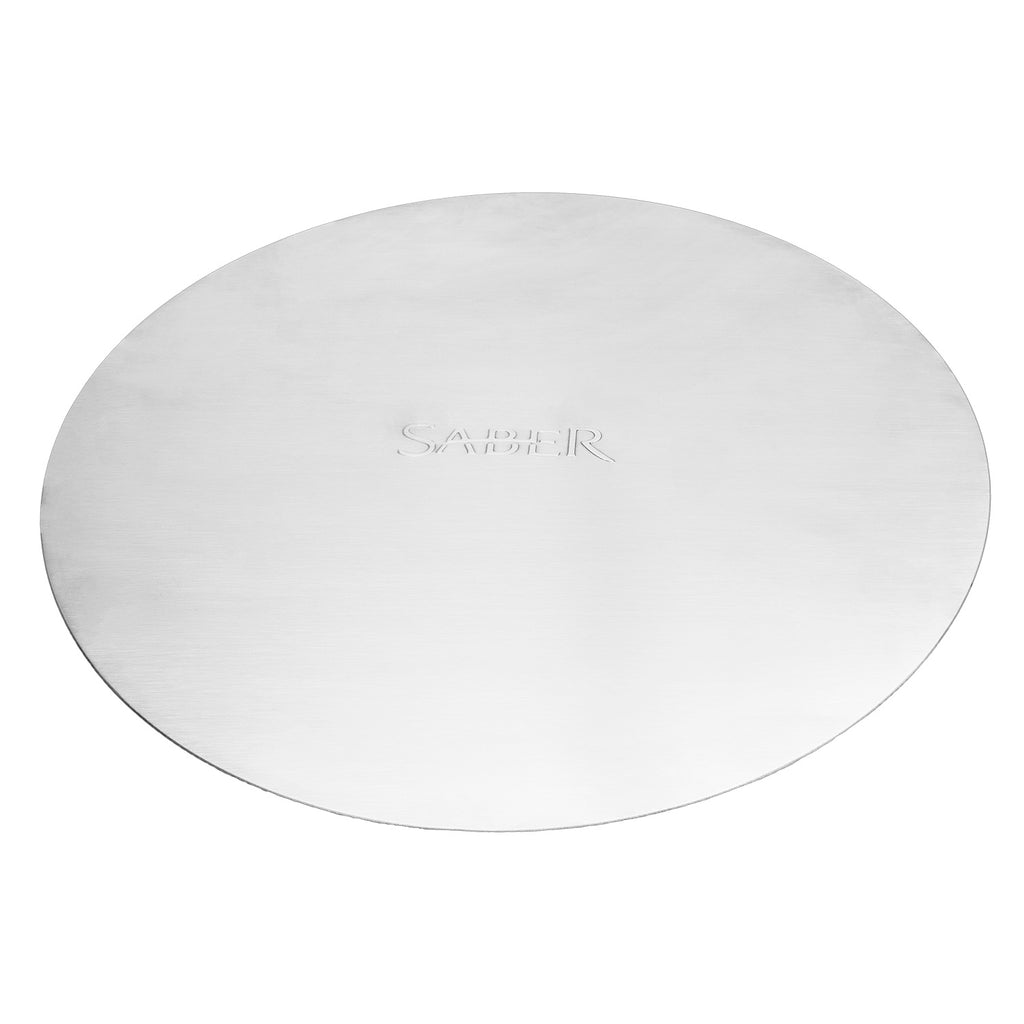 Stainless steel propane tank hole cover, round flat plate with engraved logo