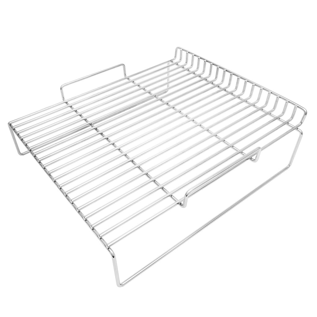 Saber roasting rack with wire bars and side handles for grilling