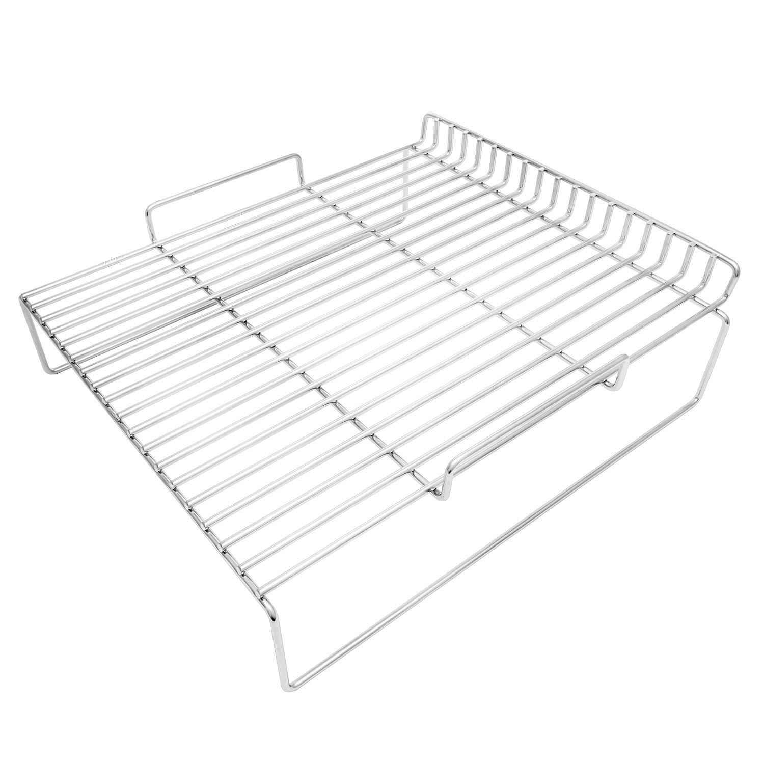 Saber roasting rack with wire bars and side handles for grilling