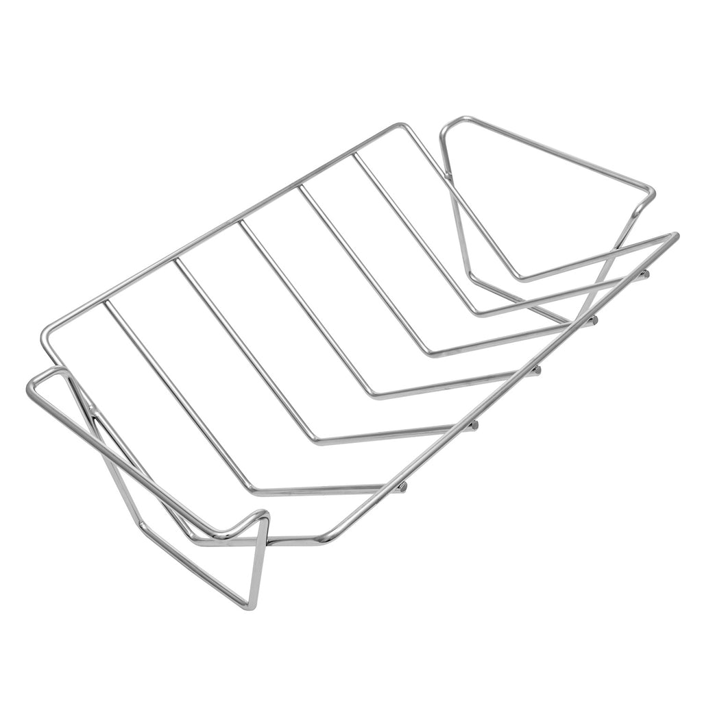 Stainless steel roast and rib rack with wire grid and U-shaped end handles