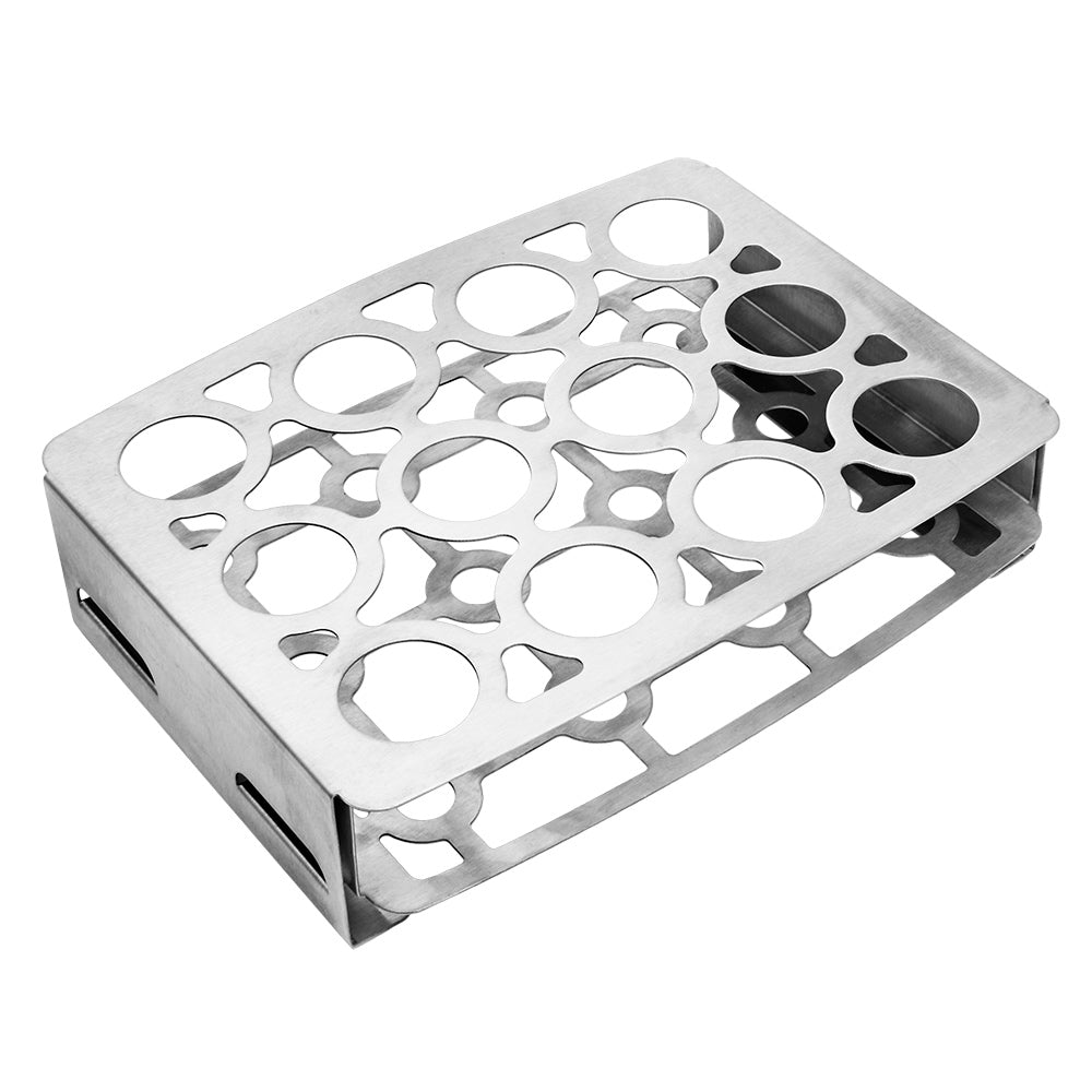 Stainless steel double pepper roaster with perforated rack insert and side handles