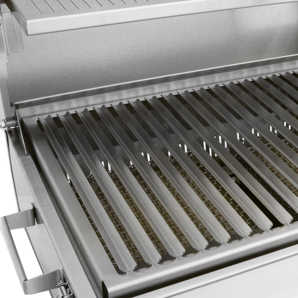 Double-burner grill cooking grates with slotted metal bars