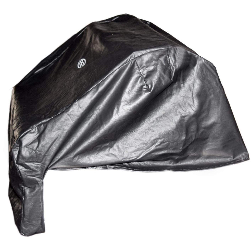 DCS built-in vinyl grill cover, black with DCS logo and creases