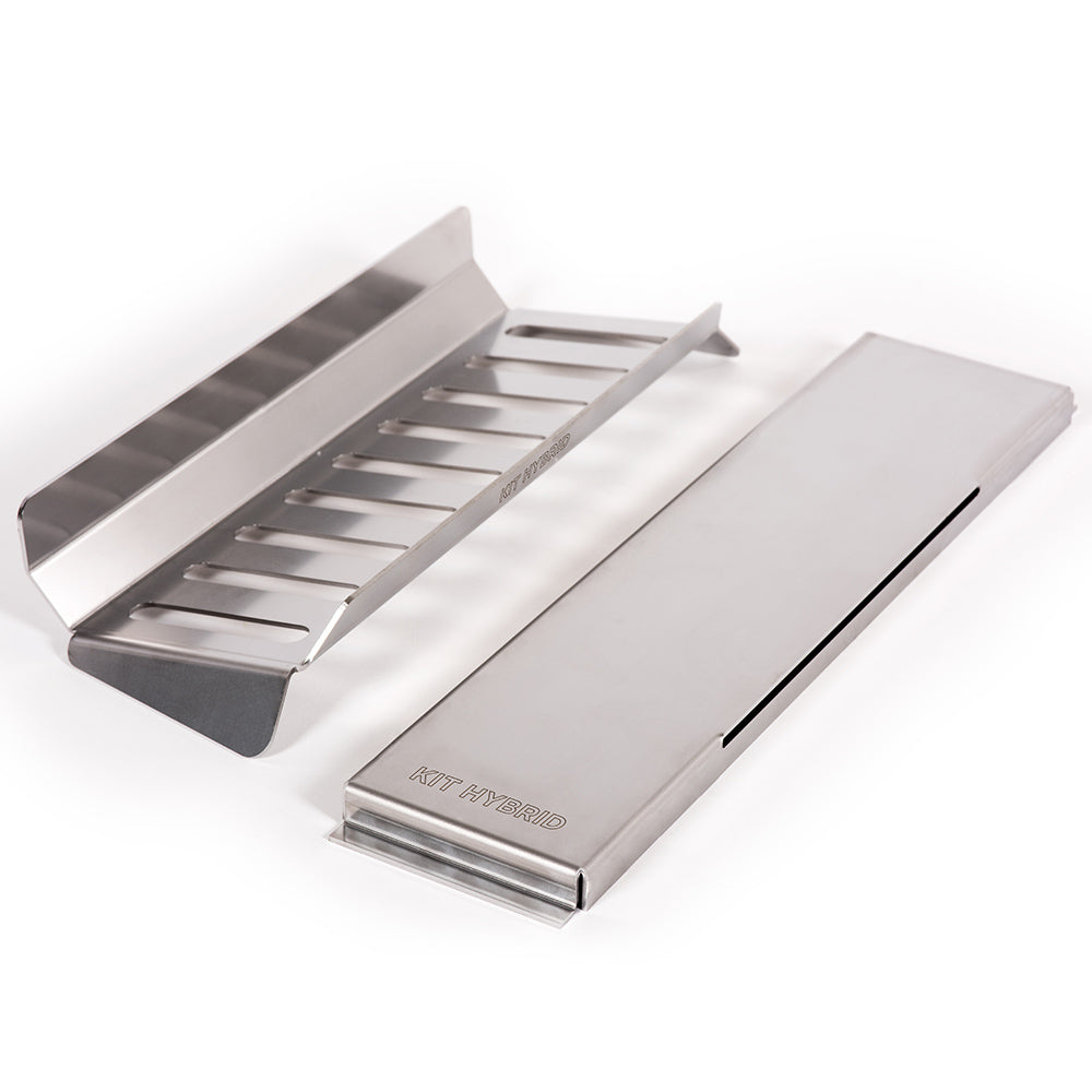 Alfa hybrid kit for large stone pizza oven, stainless steel plates and rails
