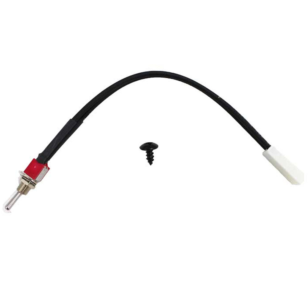Anti-condensation switch cable with red terminal, metal socket, and white connector