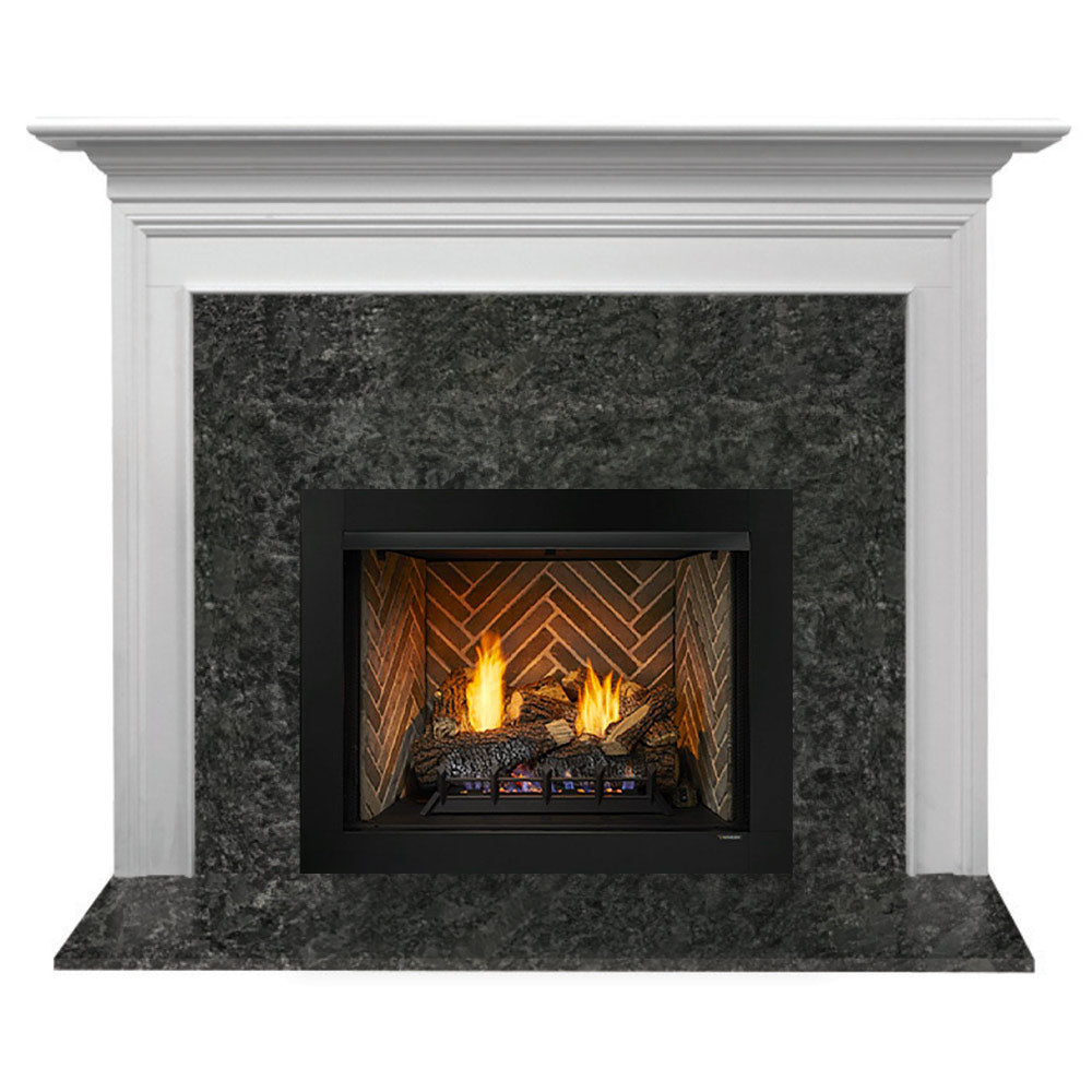 Monessen Attribute 42-Inch Vent-Free Circulating Firebox with Richland Flush Mantel, Primed MDF Finish