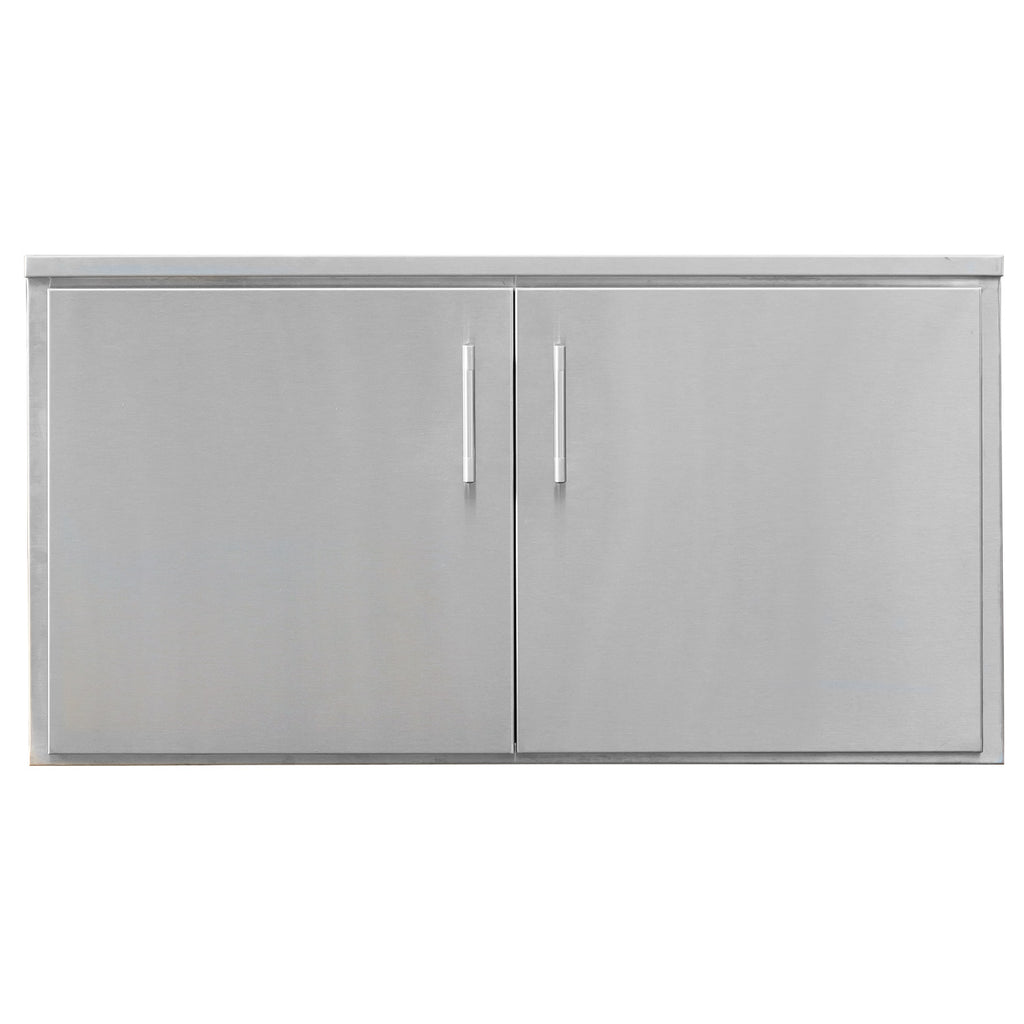 Double access doors, stainless steel cabinet doors with vertical pull handles
