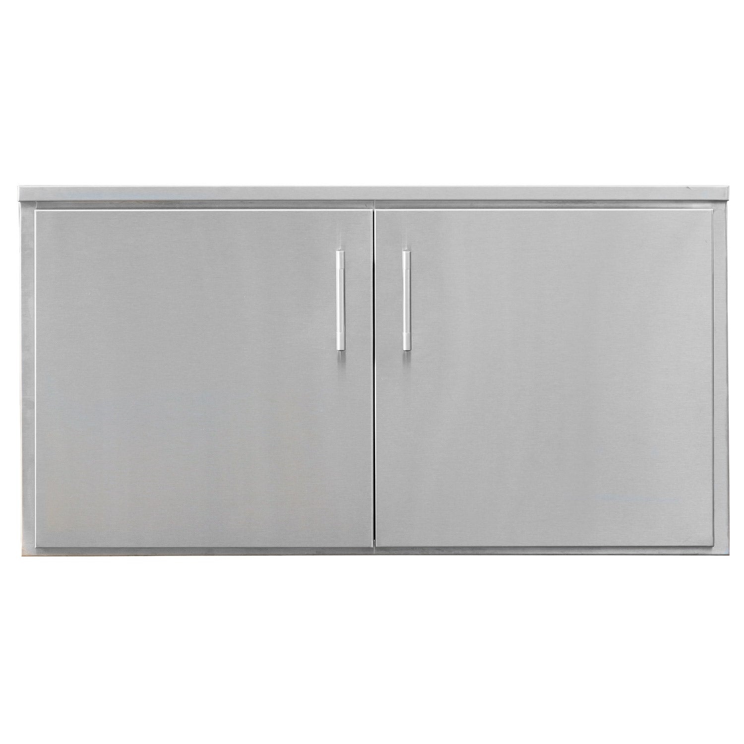 Double access doors, stainless steel cabinet doors with vertical pull handles