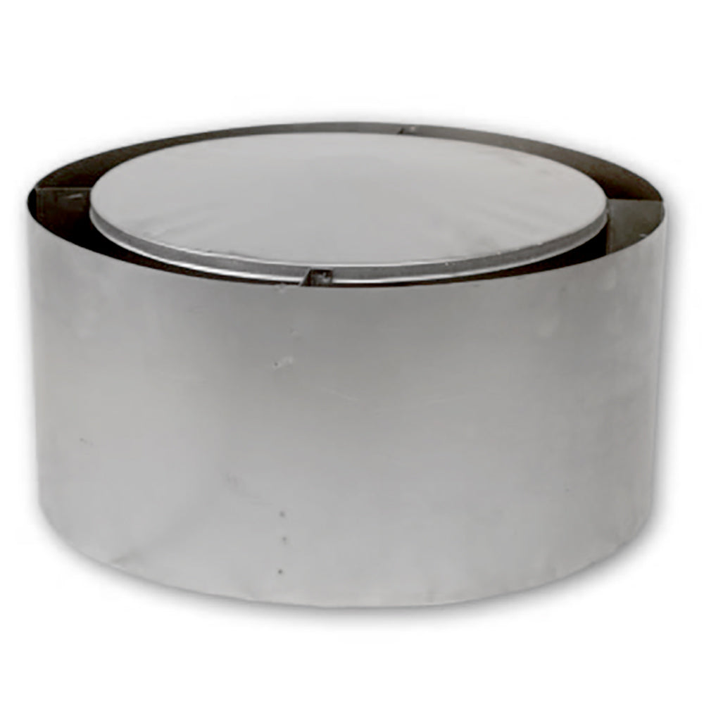8-inch round chimney anti-draft shield, silver metal cap with central cover