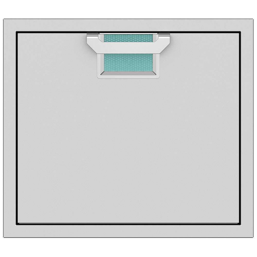 24-inch access door with teal latch insert and mesh vent at top