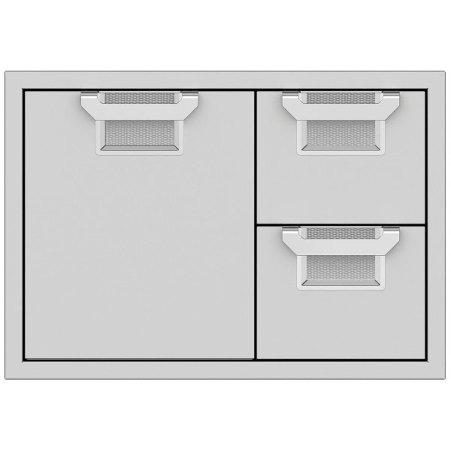 Double drawer storage cabinet with mesh drawer baskets in both drawer sections