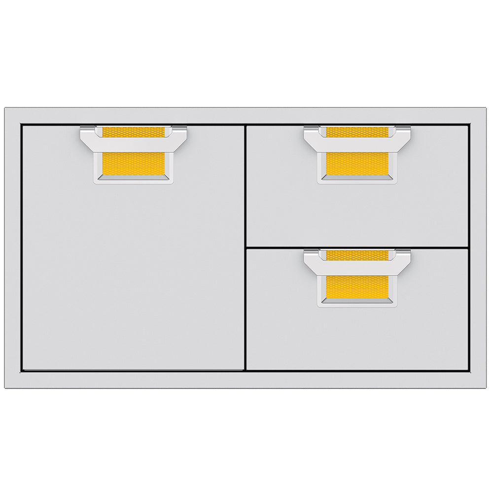 Double drawer cabinet with four drawer fronts, 36-inch