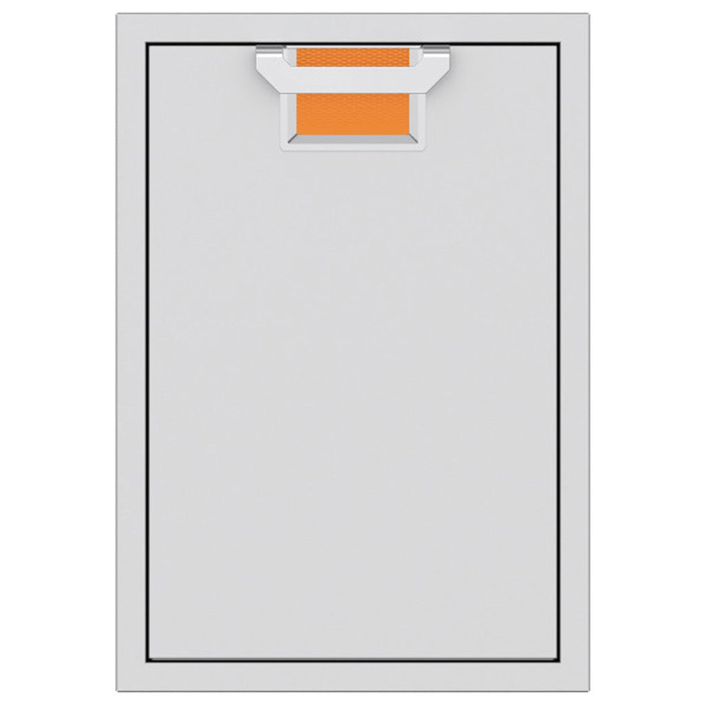 Trash storage drawer with orange mesh bin insert