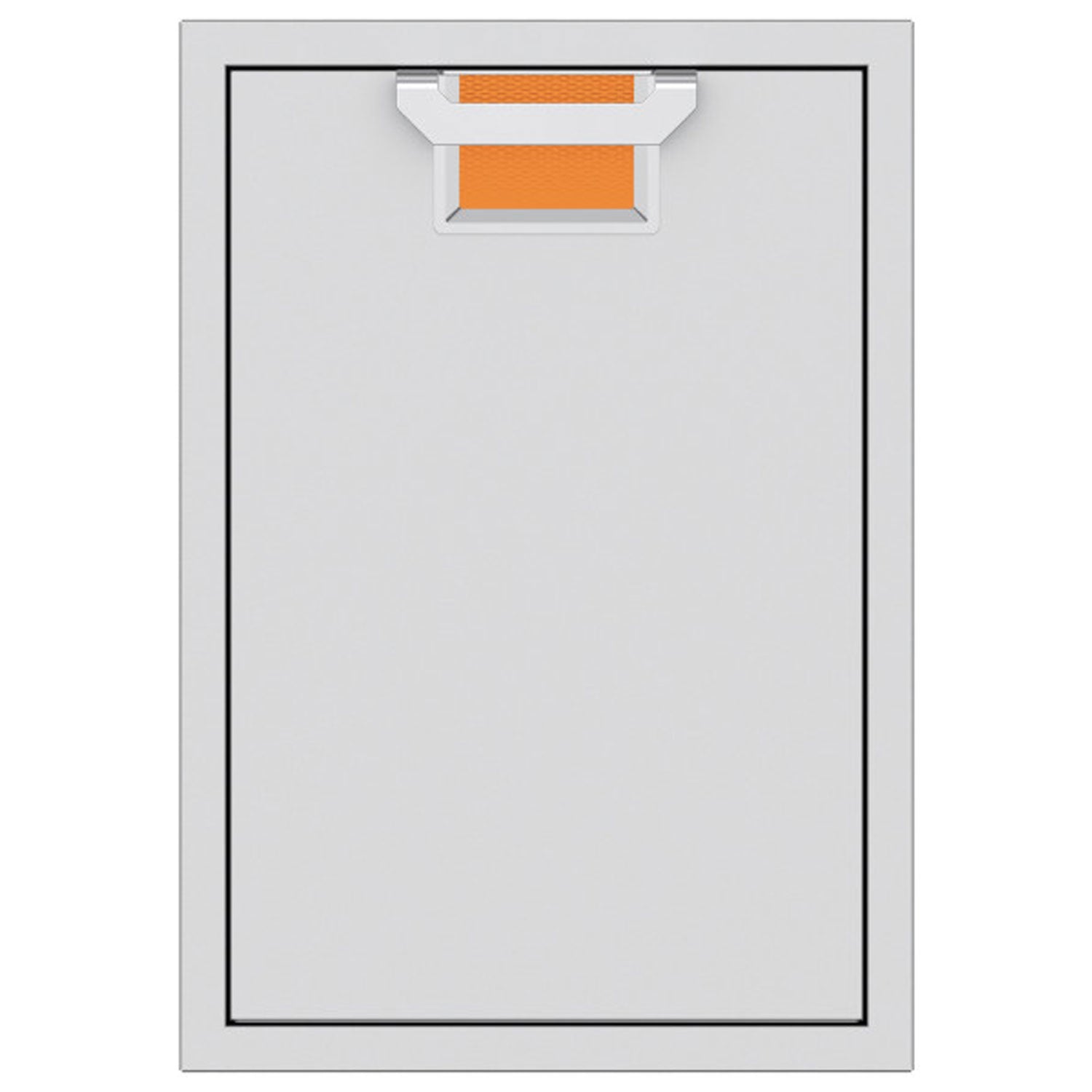 Trash storage drawer with orange mesh bin insert