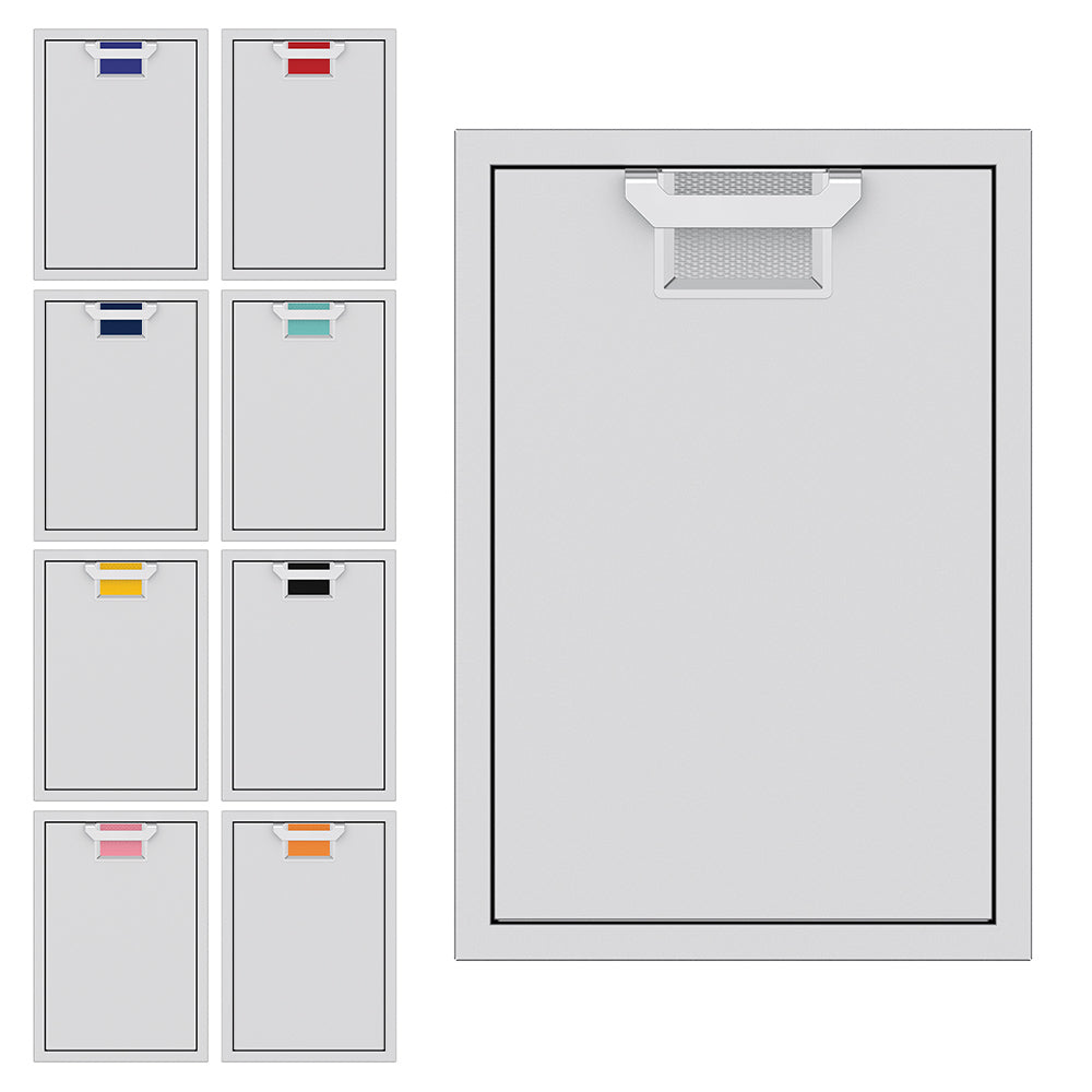 Trash storage drawer with multiple colored bin insert options