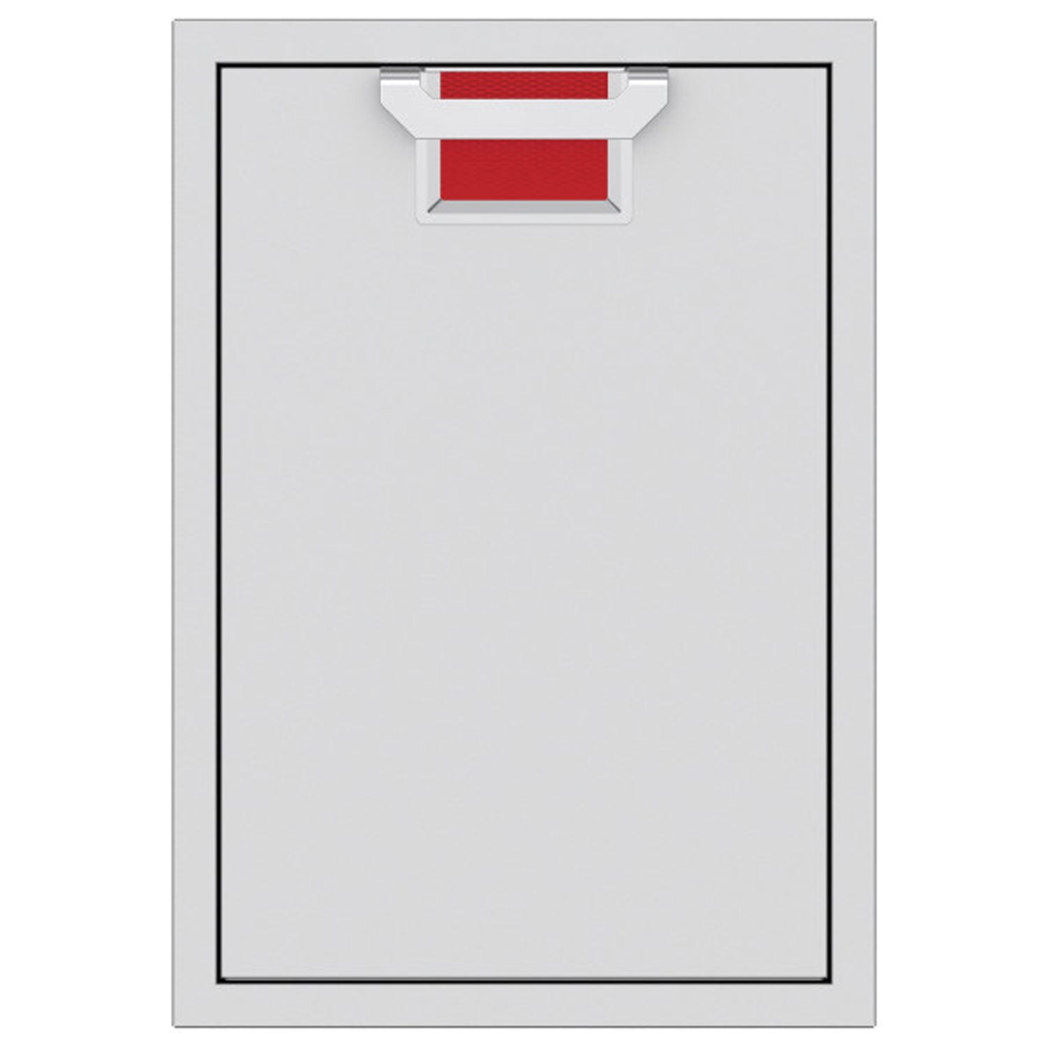 Trash storage drawer with red mesh bin insert