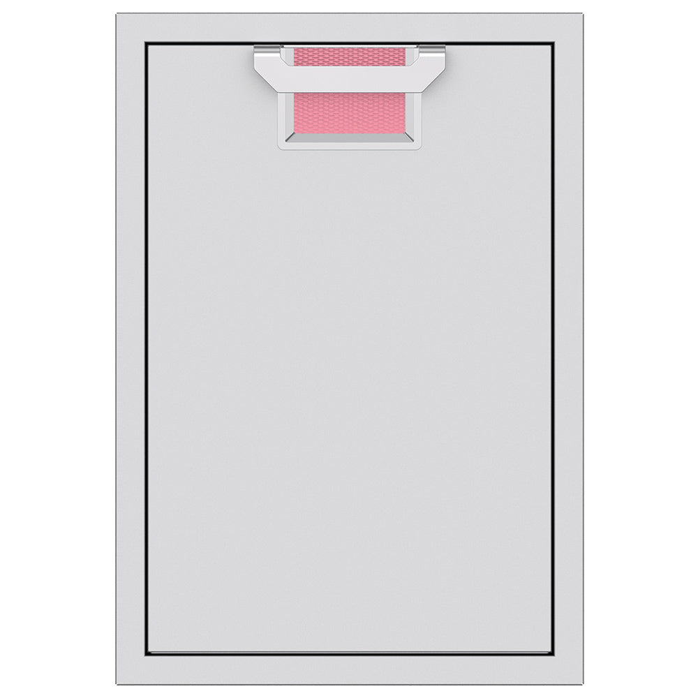 Trash storage drawer with red mesh bin insert