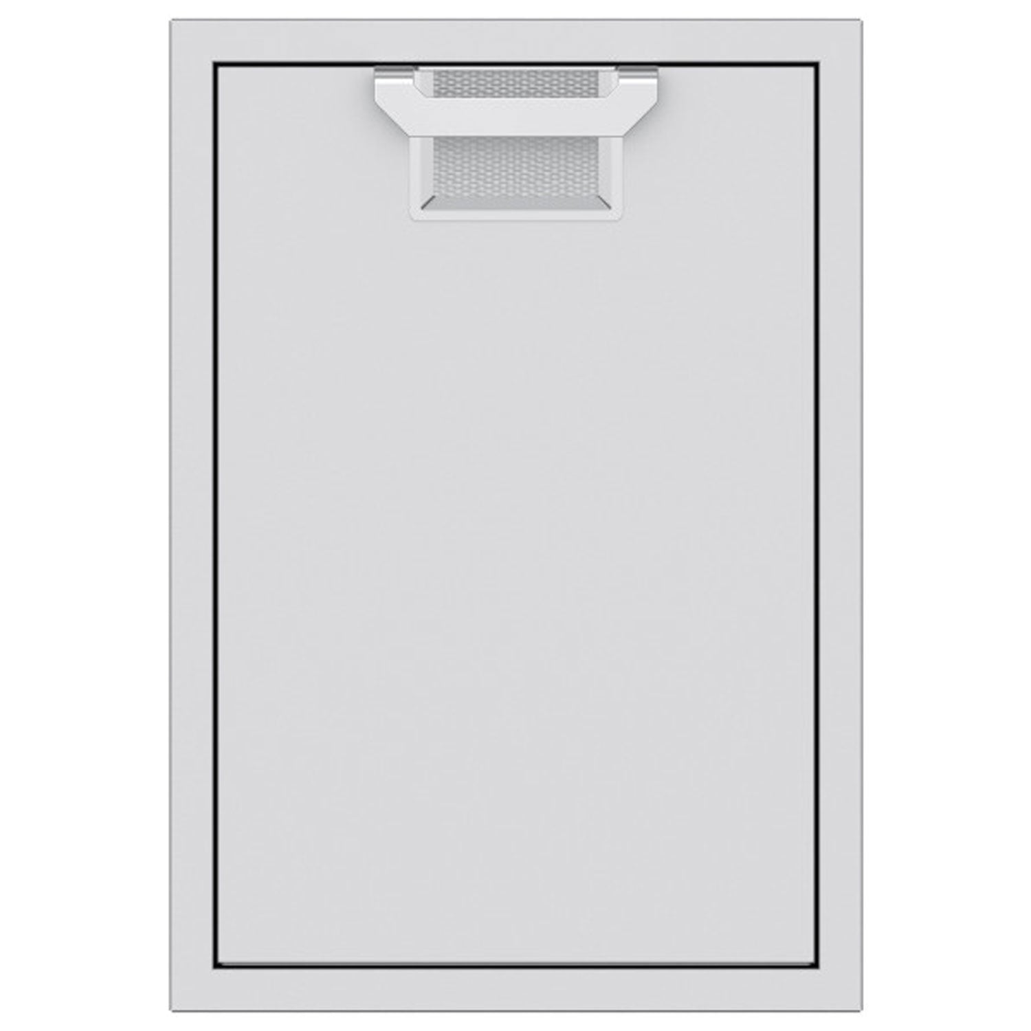 Trash storage drawer with gray mesh bin insert