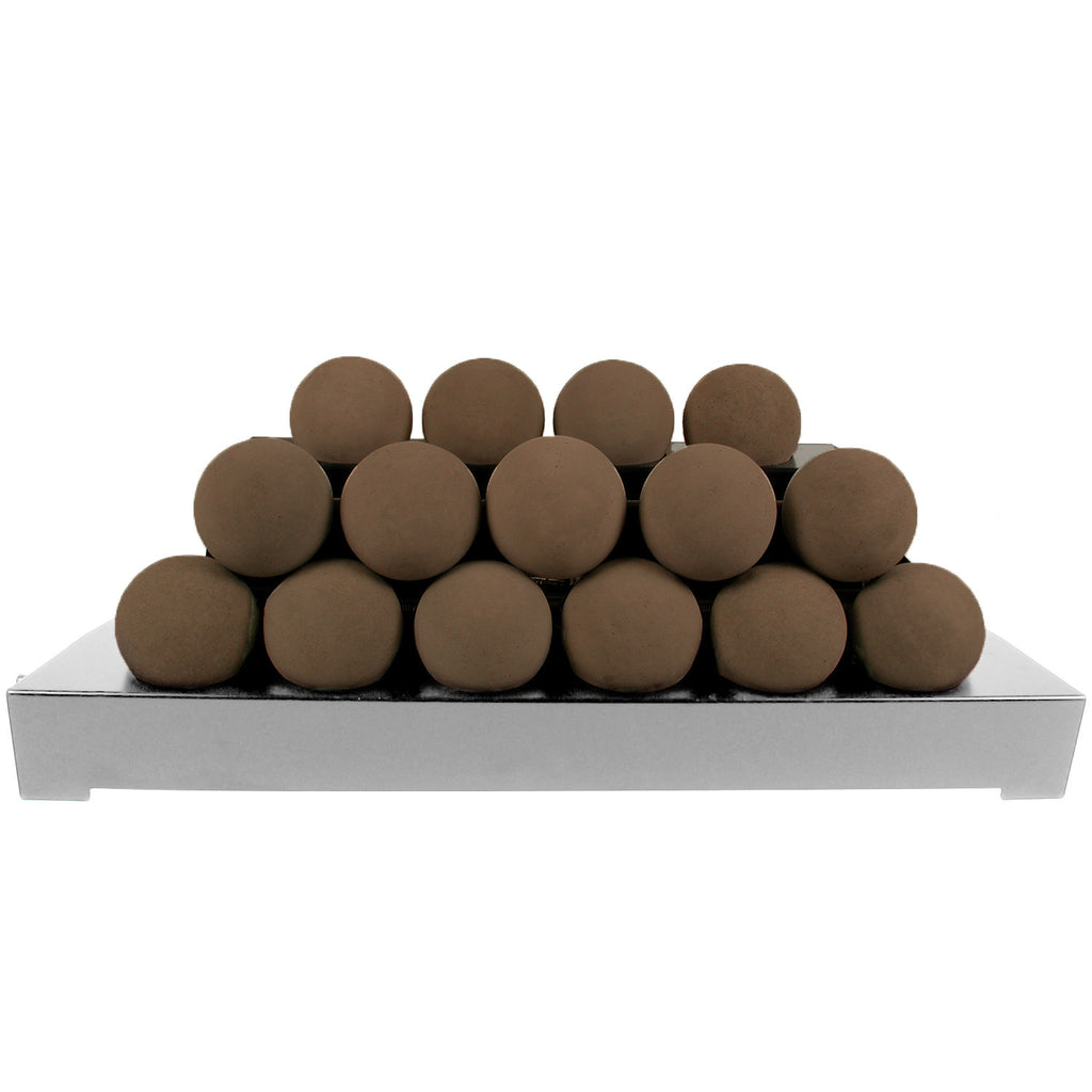 Ventless burner tray with smooth brown fireballs
