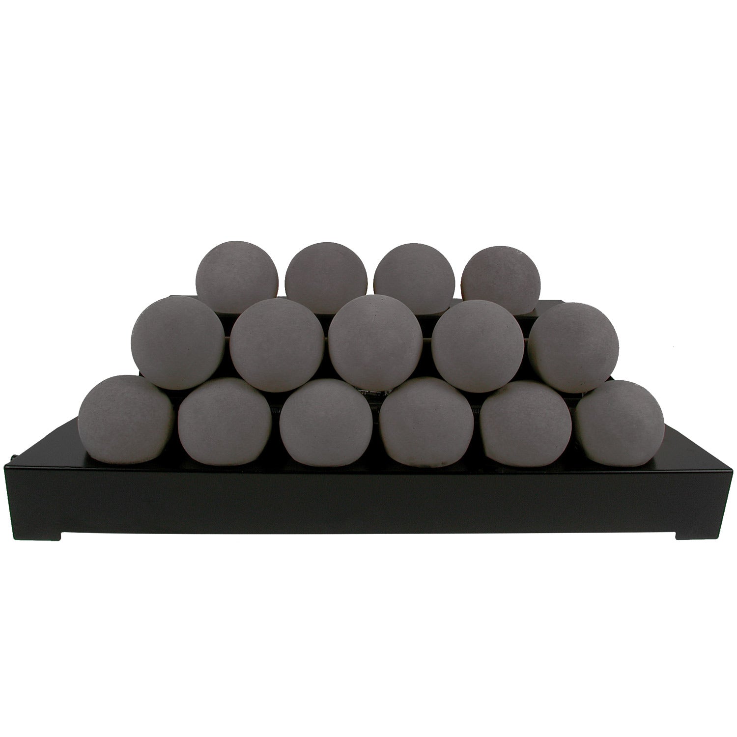 Ventless burner kit with black tray and gray fireballs