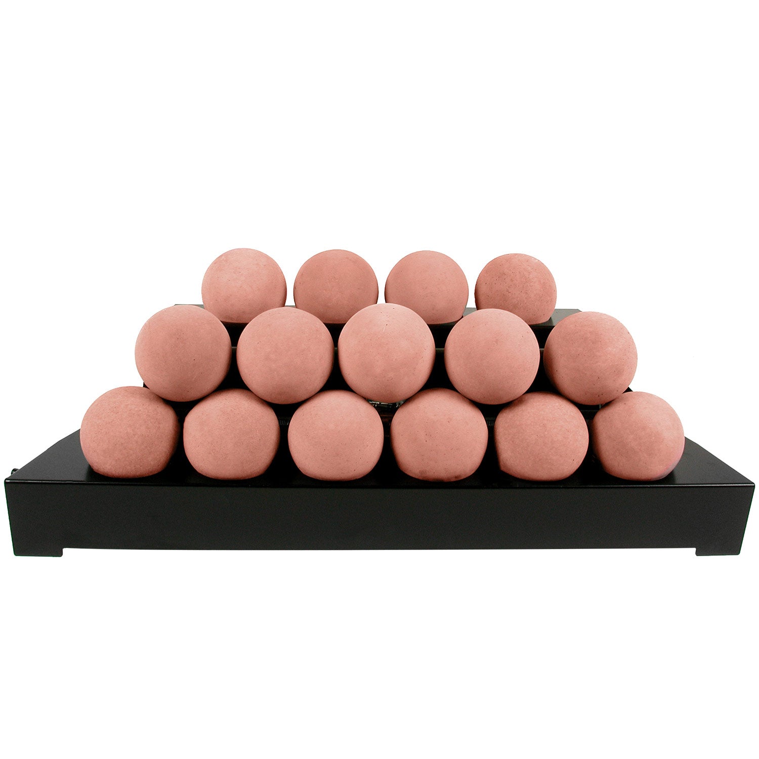 Ventless burner kit with black tray and red fireballs