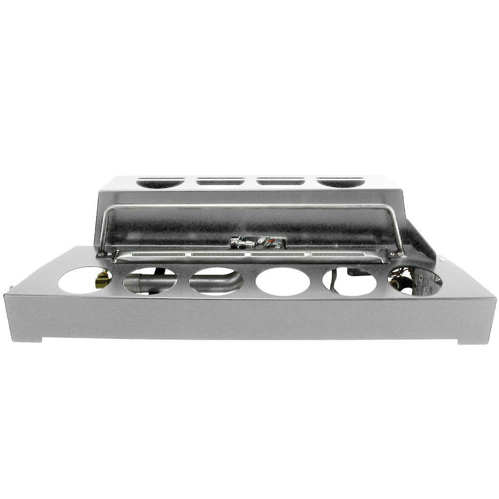 Stainless steel ventless burner kit with control openings