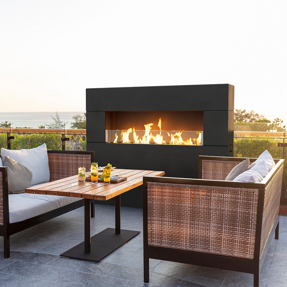 American Fyre Designs 211 Milan Tall Linear Outdoor Gas Fireplace