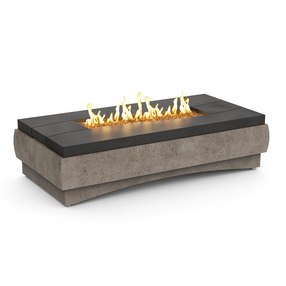 American Fyre Designs River 70.5-Inch Rectangle GFRC Chat Height Fire Table