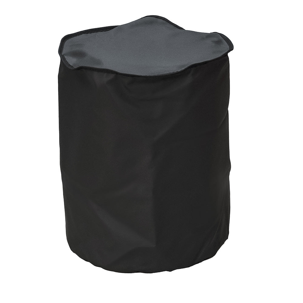 Nylon propane tank cover, dark black, with rounded top opening and fitted sides