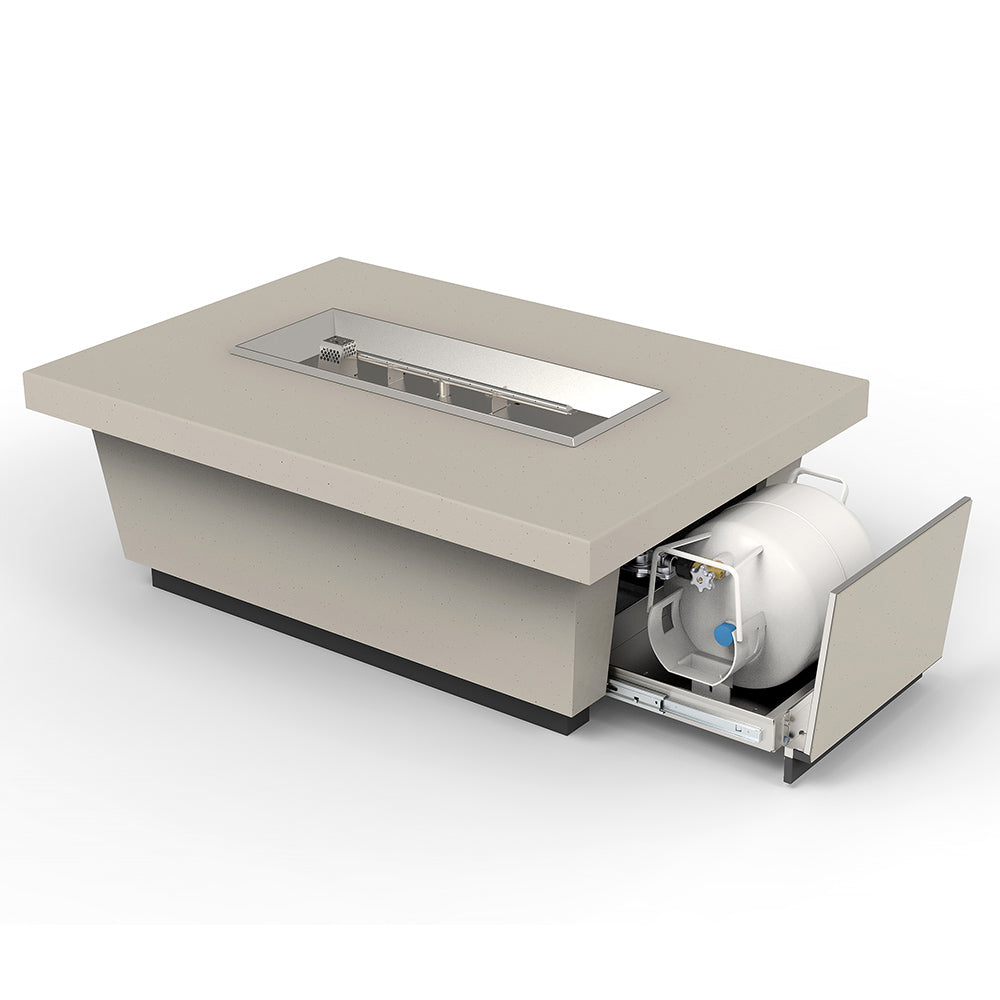 American Fyre Designs Contempo 52-Inch LP Select GFRC Chat Height Fire Table