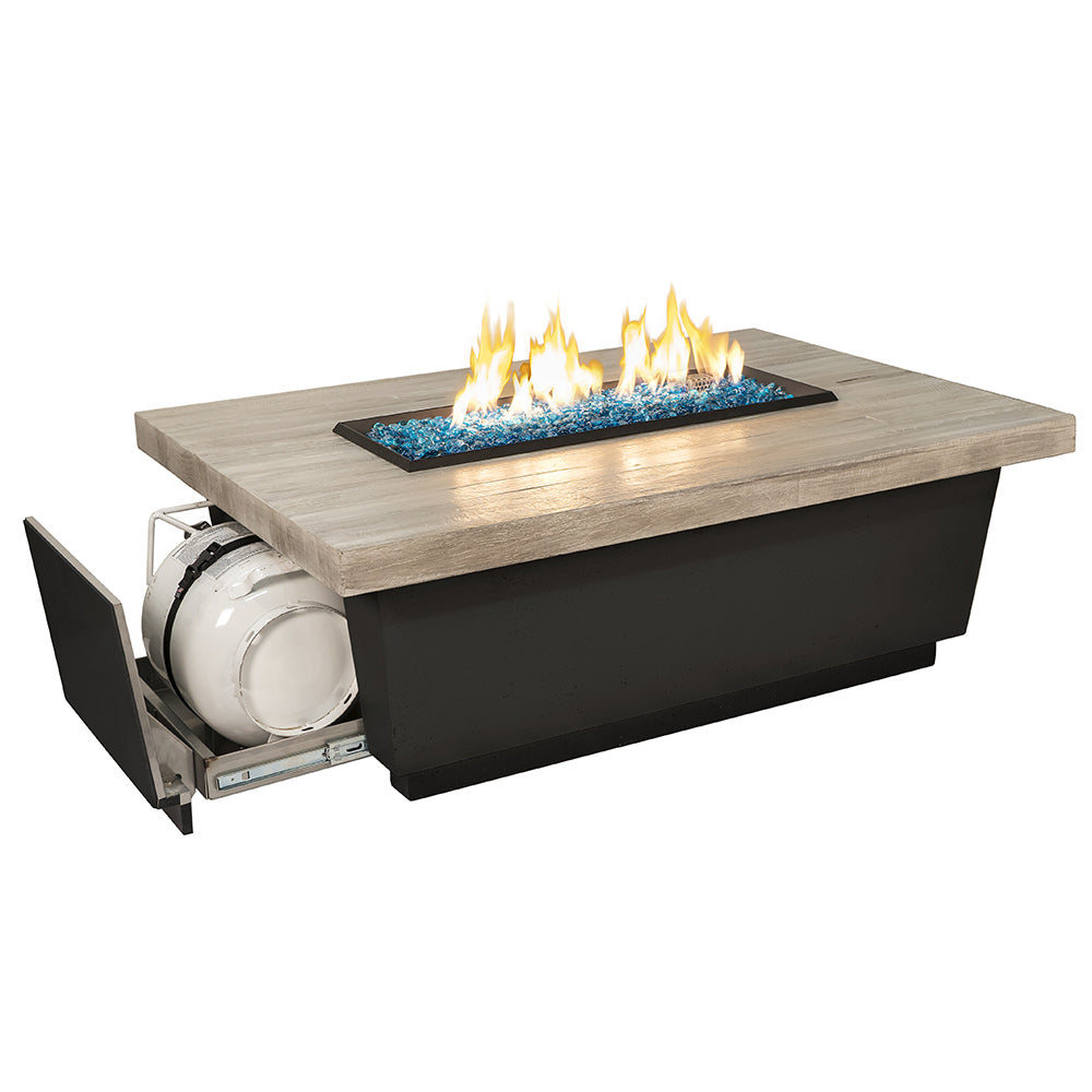American Fyre Designs Contempo 52-Inch LP Select Reclaimed Wood Chat Height Fire Table