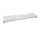 Fireplace vent cap with textured light gray stone finish, flat top and end supports