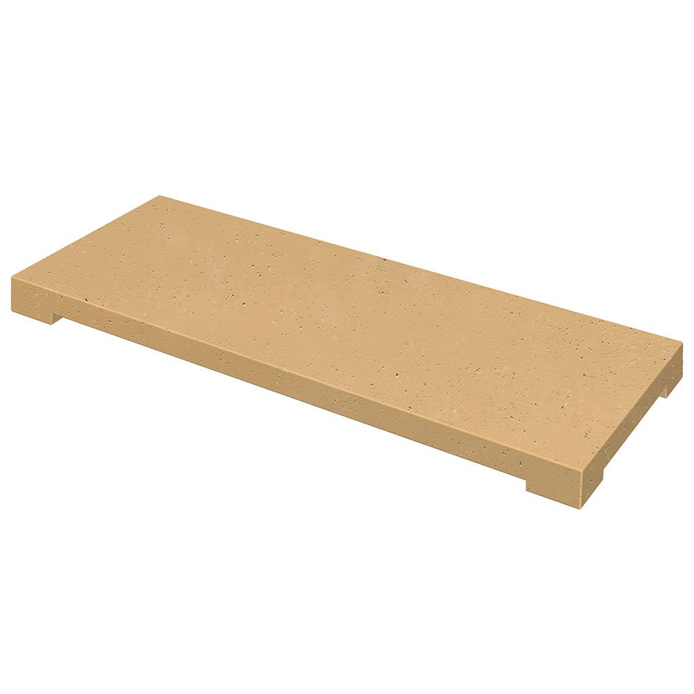 Rectangular burner cover, beige textured finish with raised edges and corner blocks