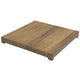 Square burner cover top with reclaimed wood plank texture in warm brown