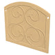 Fireplace protector plate, textured black with four circular scroll reliefs
