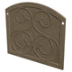 Fireplace protector plate, textured cafe brown with four circular scroll reliefs