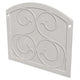 Fireplace protector plate, textured light gray with four circular scroll reliefs