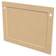 Fireplace protector plate with rectangular opening, textured light-brown finish, two holes