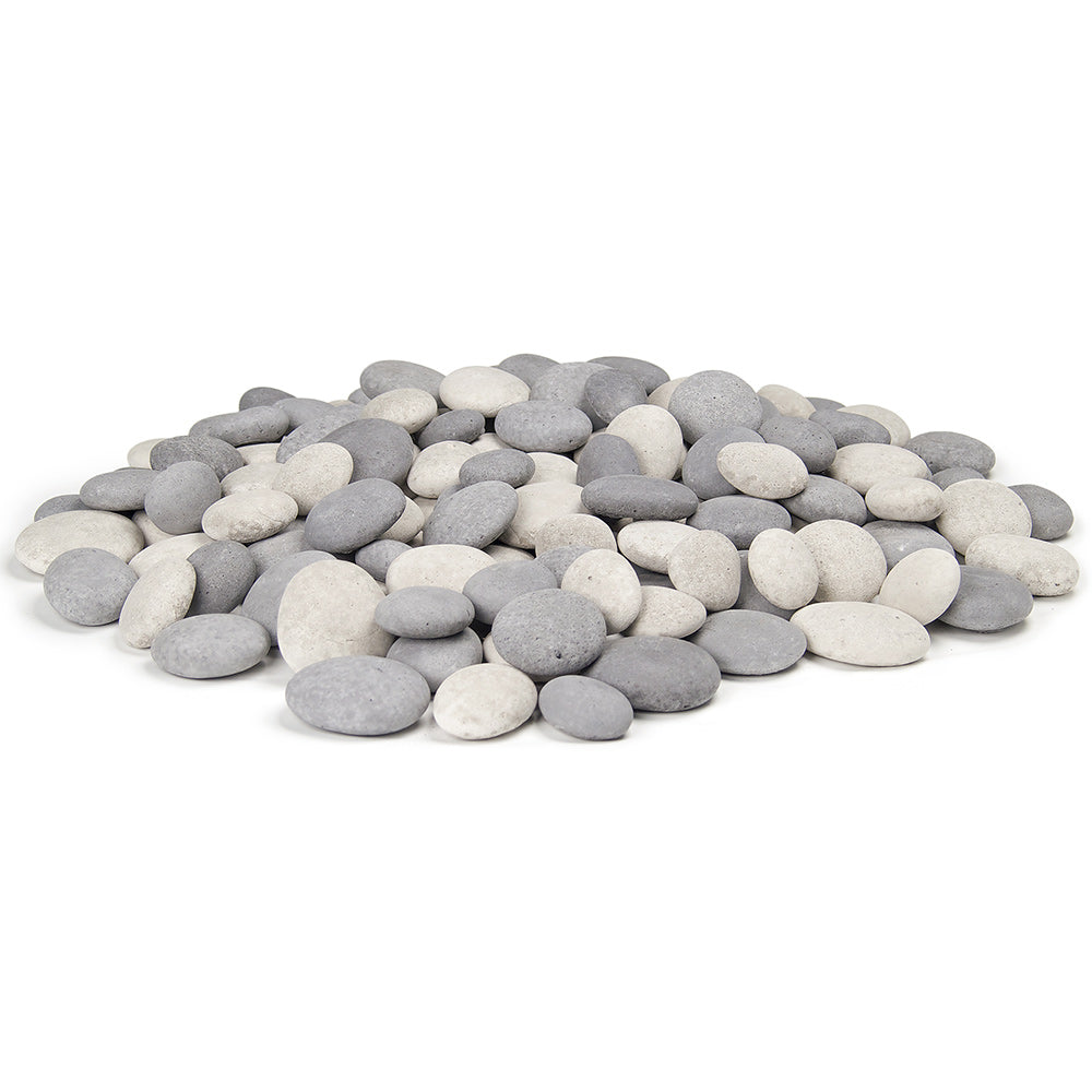 Mixed creekstones with smooth gray and white river rocks