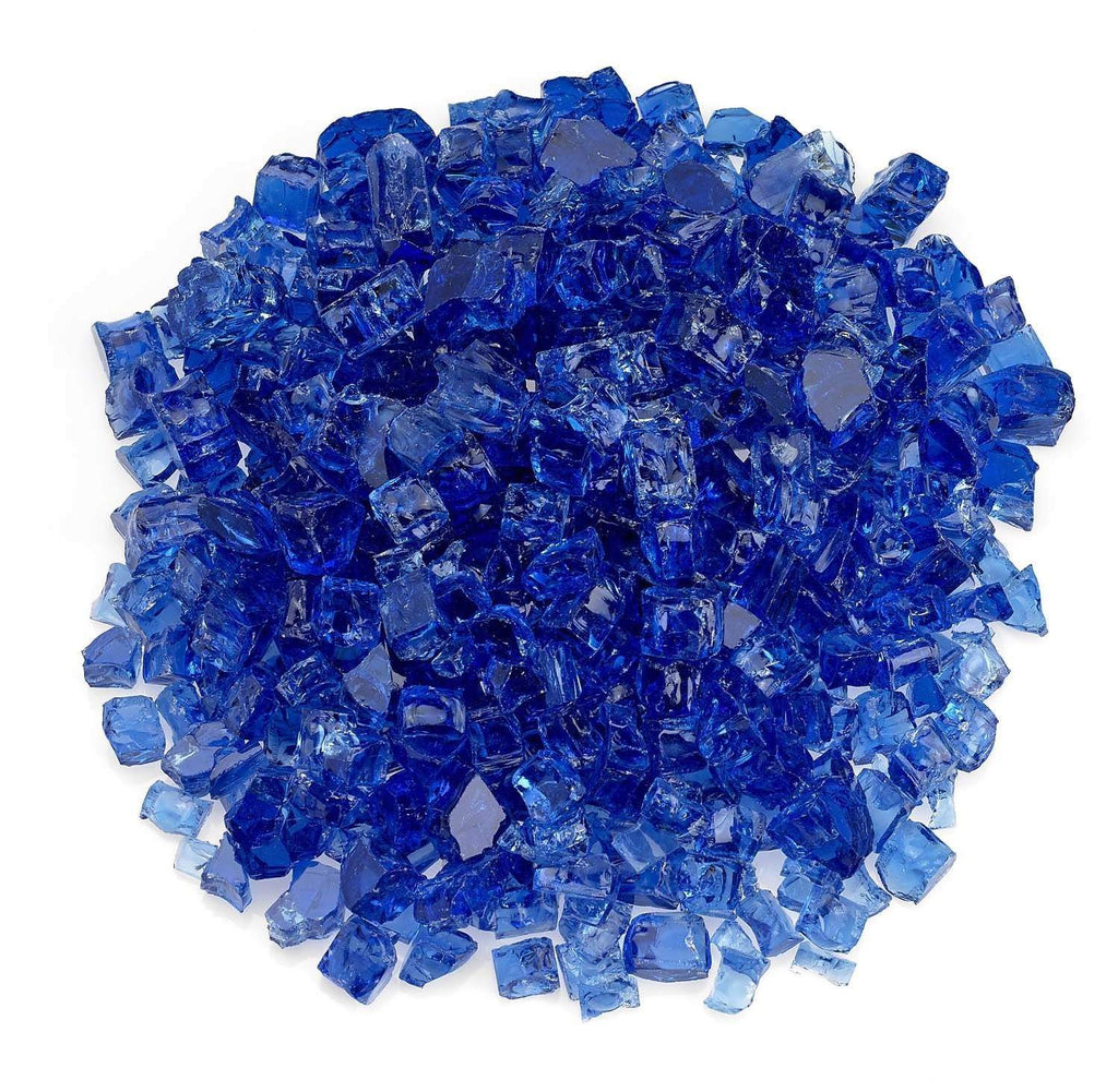 Cobalt blue fire glass chunks, irregular 1/2-inch size pieces