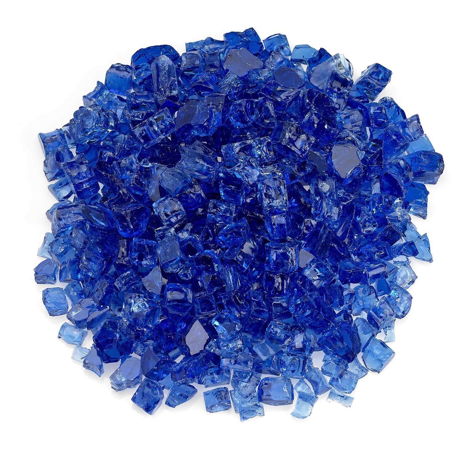 Cobalt blue fire glass chunks, irregular 1/2-inch size pieces