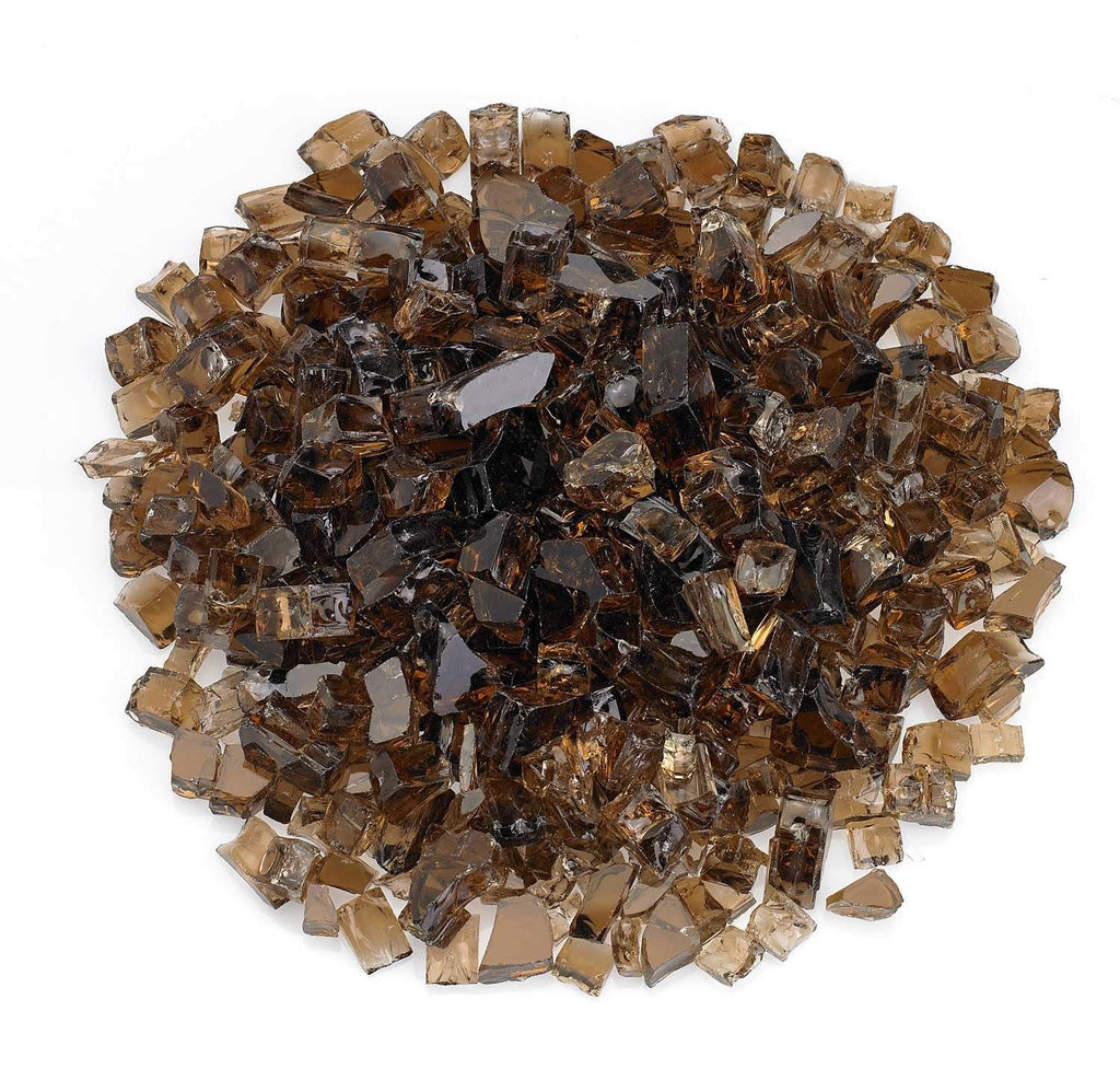 Copper and dark fire glass chunks, assorted pieces for fire pits