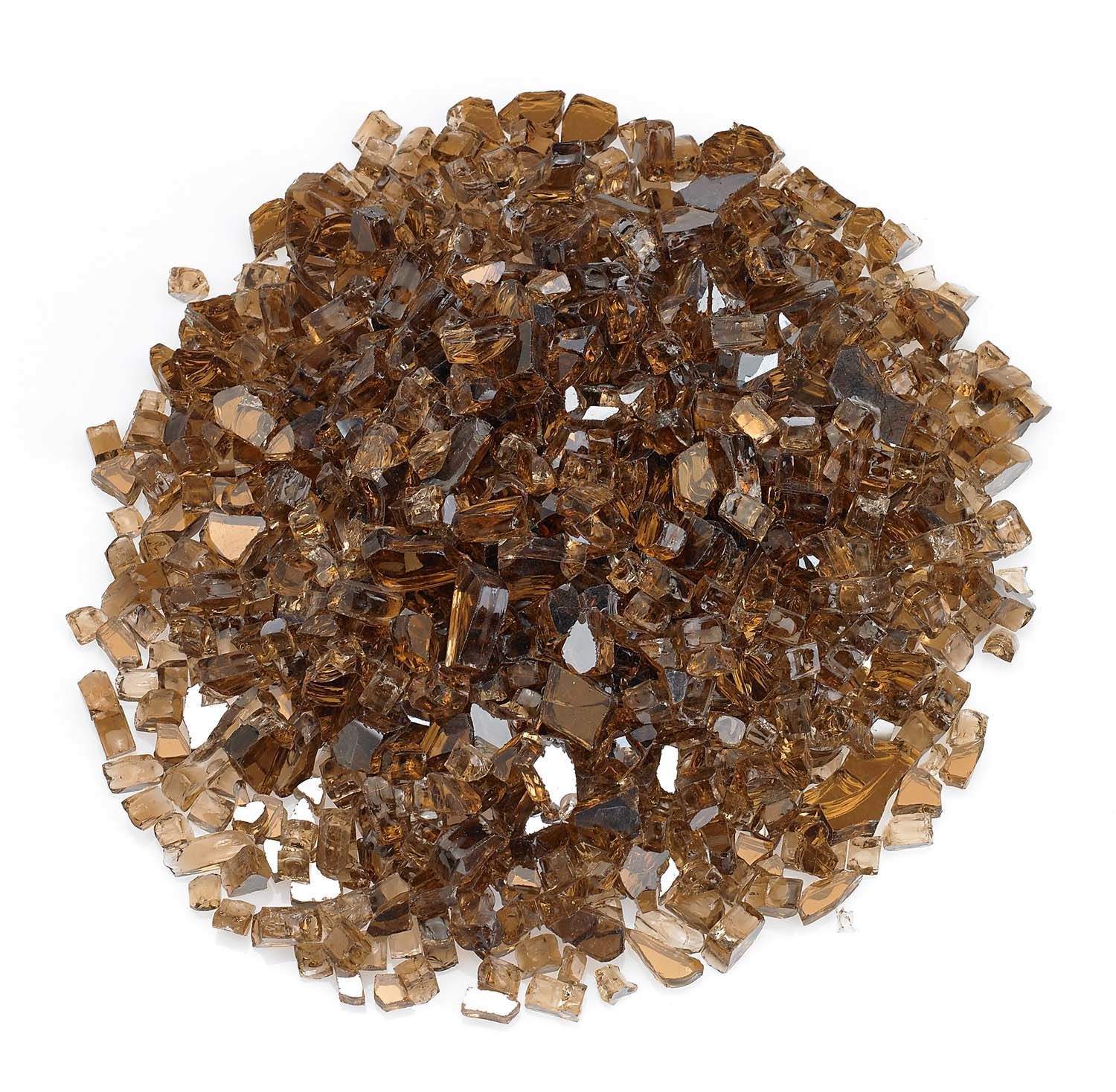 Copper reflective fire glass chips, 1/4-inch square fragments