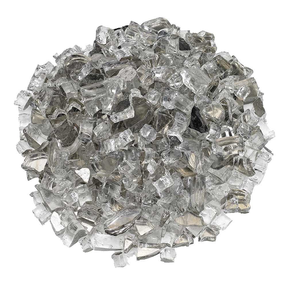 Clear reflective fire glass chunks, 1/2-inch size