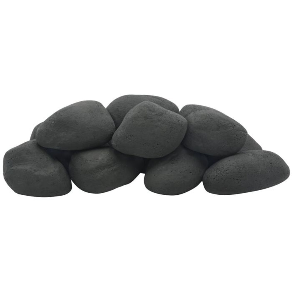 American Fire Products 12-Piece Lite Stone Cobble Set, Matte Black