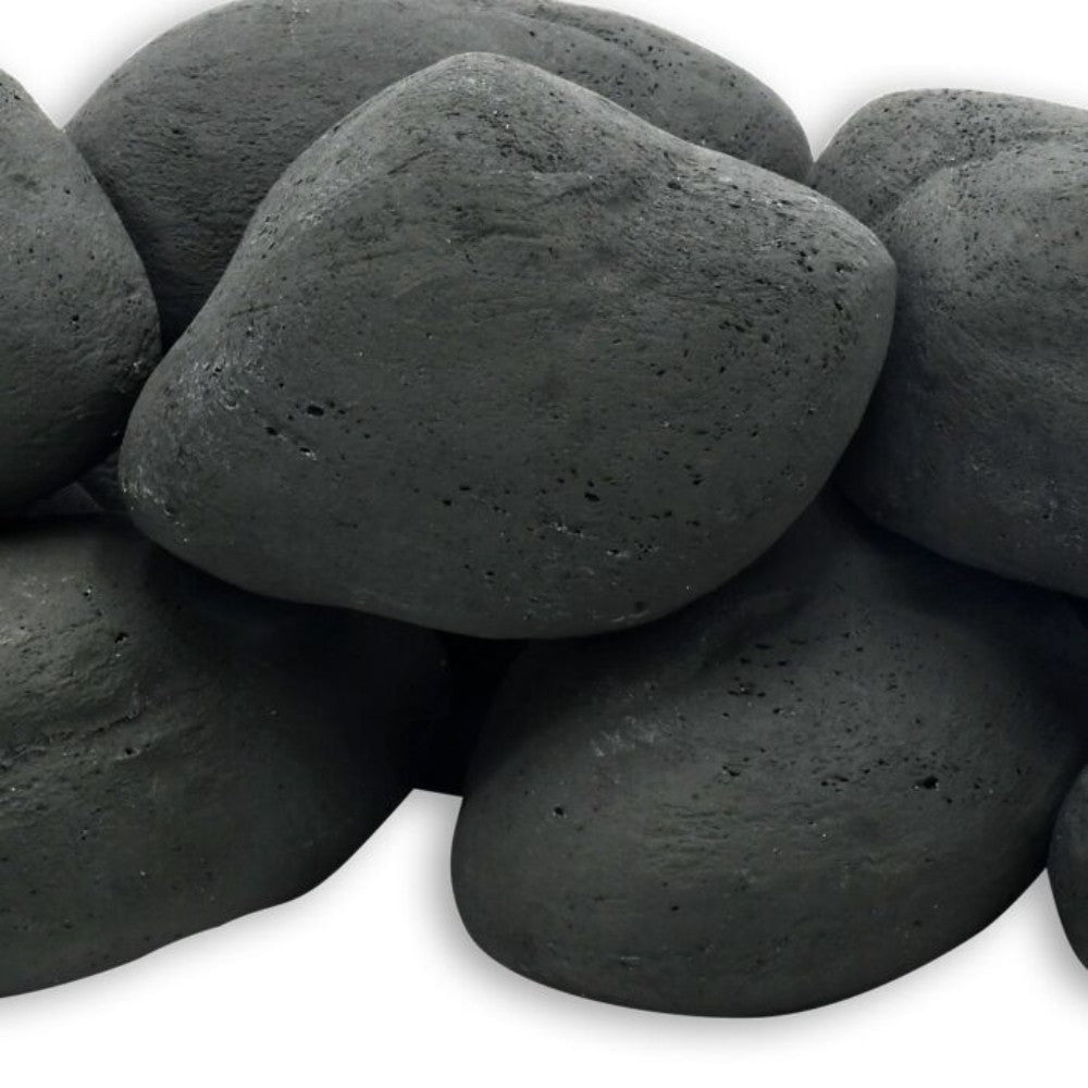 American Fire Products 12-Piece Lite Stone Cobble Set, Matte Black