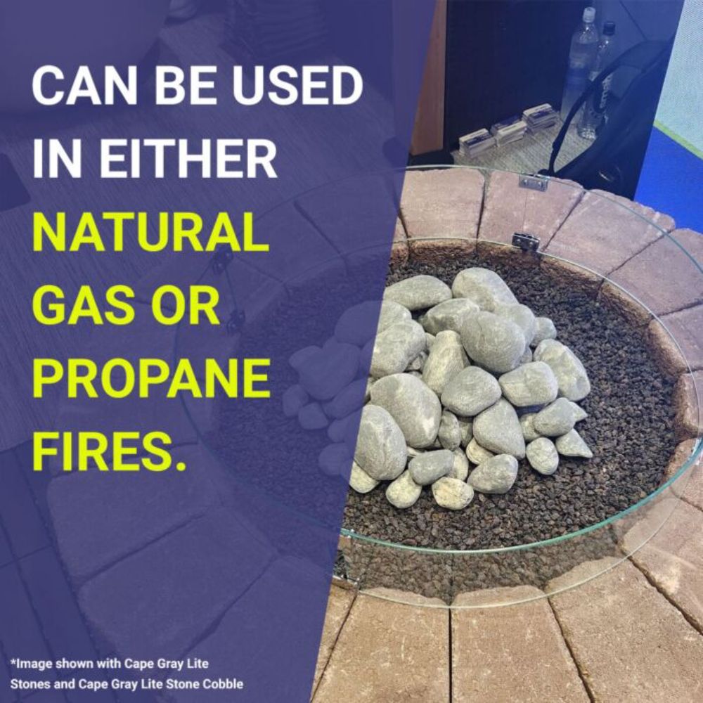 American Fire Products 12-Piece Lite Stone Cobble Set, Thunder Gray